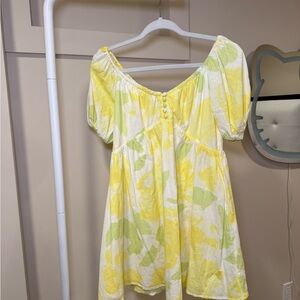 Sabo Skirt Yellow & Light Green Floral - Birdie Dress in Solstice Floral